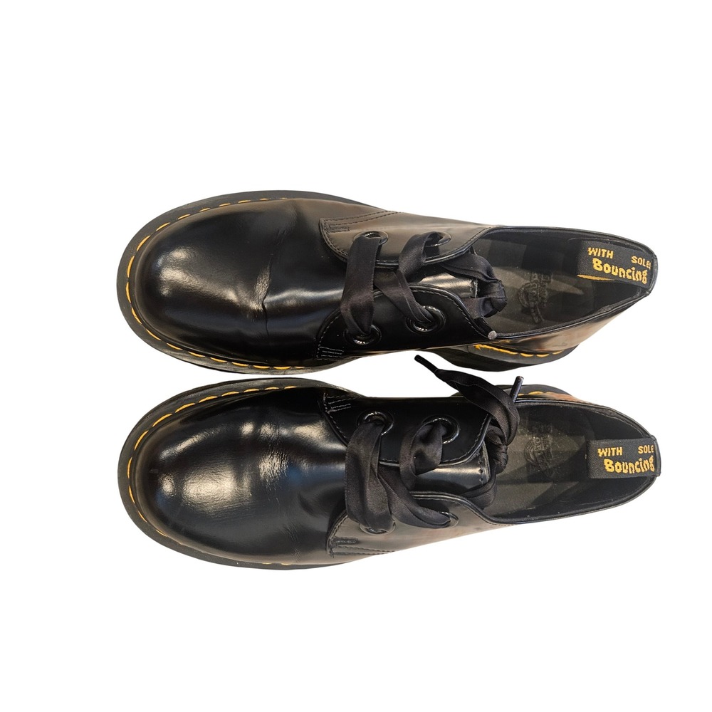 Dr. Martens Holly Platform Shoes Women 10 Black Excellent Ribbon Laces 2-Eye